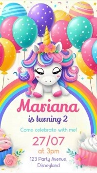 Unicorn birthday Instagram Story template