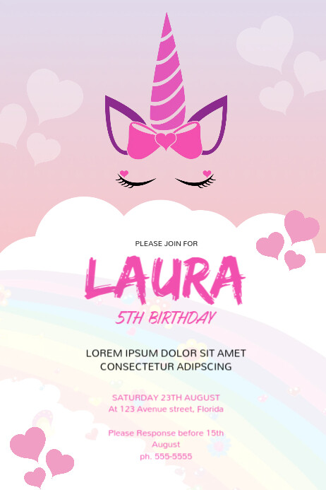 Brochure Modele Invitation Flyer Anniversaire Licorne Postermywall Brochure Modele Invitation Flyer Anniversaire Licorne Postermywall