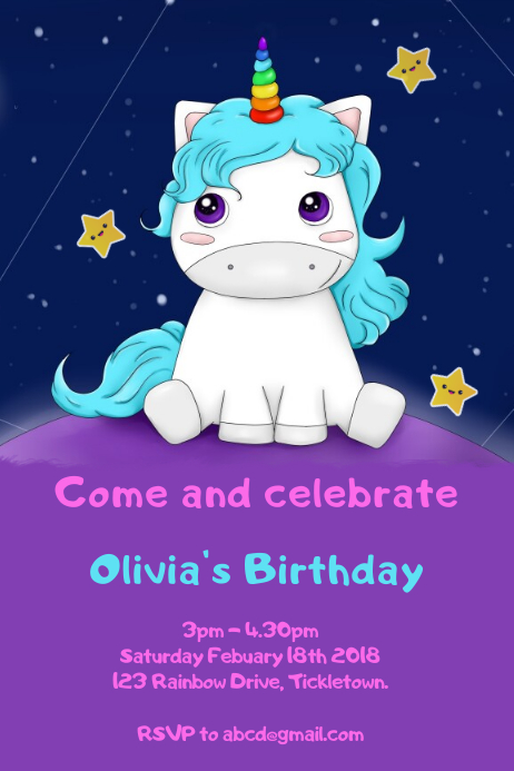 Modele Invitation Anniversaire Licorne Postermywall Modele Invitation Anniversaire Licorne Postermywall