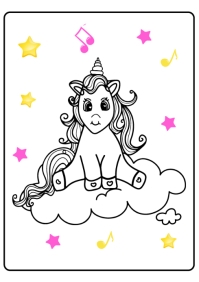 Unicorn Coloring Page Kindergarten Template | PosterMyWall