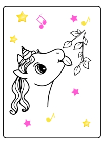 Unicorn Coloring Page Kindergarten Template | PosterMyWall