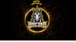 黑色 Unicorn Birthday Facebook-covervideo Template