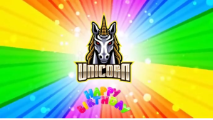 Rød Unicorn Birthday Facebook-covervideo Template