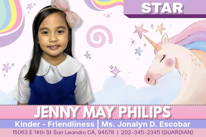 Copy of Unicorn Notebook Name Label | PosterMyWall