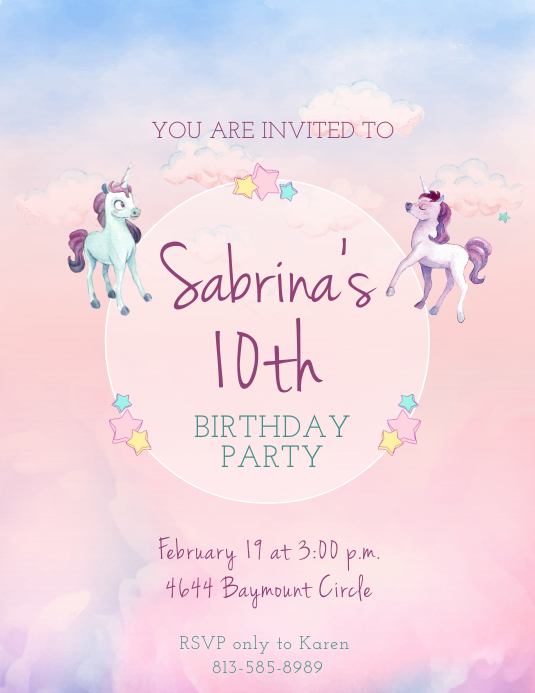 Editable Happiest Unicorn Birthday Invitations Instant Download Bobotemp