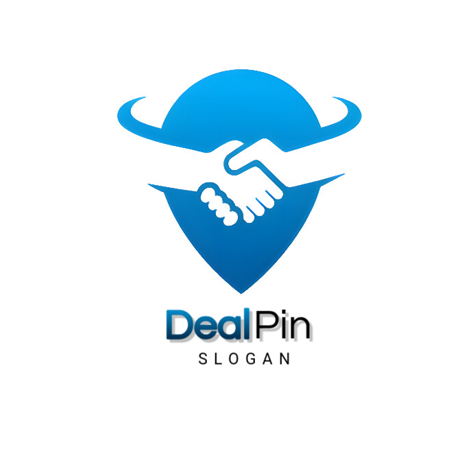 Copy of Unique Handshake Logo in Blue Heart Shape with Horns | PosterMyWall