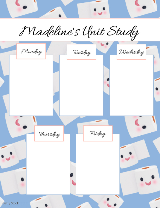 Unit Study Lesson Plan Cute Pattern Template | PosterMyWall