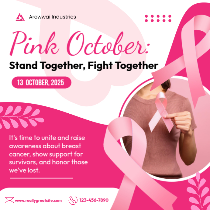 Pink October Conclusion Unite for Pink October Awareness Template | PosterMyWall