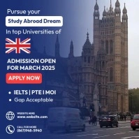 United Kingdom Admission Instagram Post template