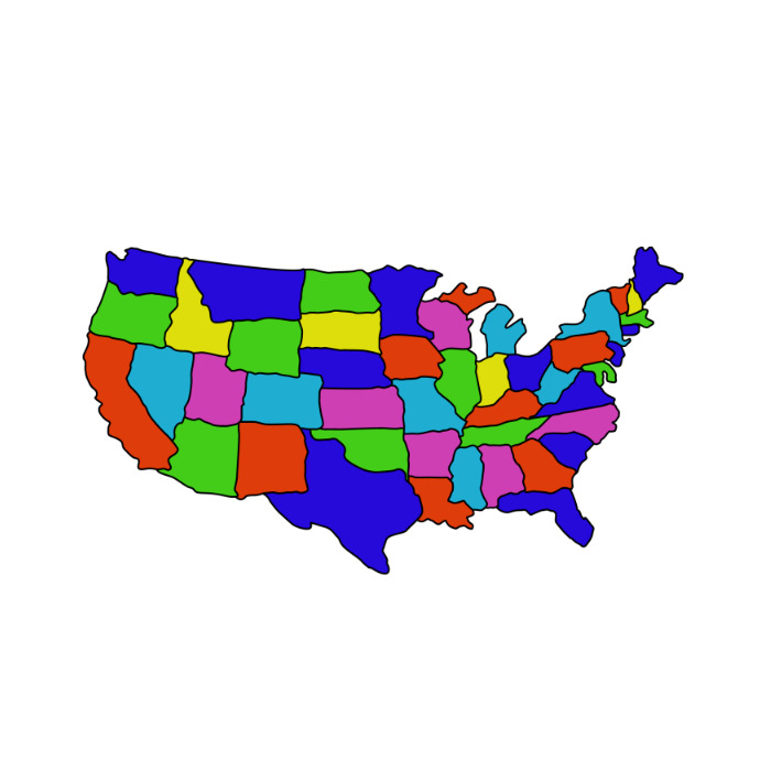 United States Map Template PosterMyWall