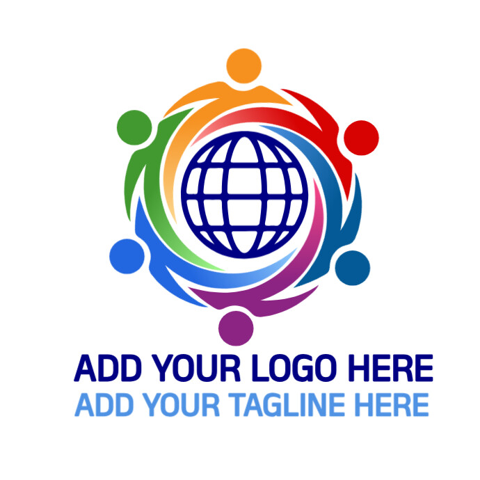 Unity-%2c-youth-club-global-work-earth-community-brand-business- Logo template