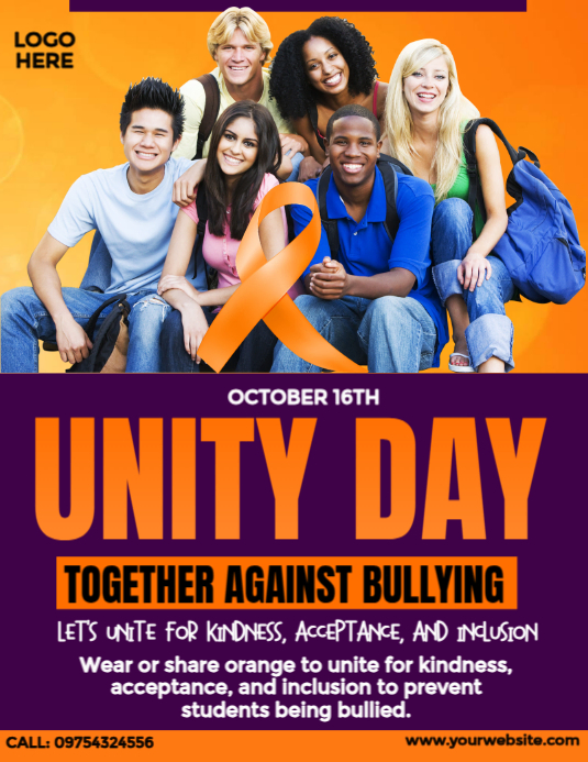 Unity Day Against Bullying Flyer template