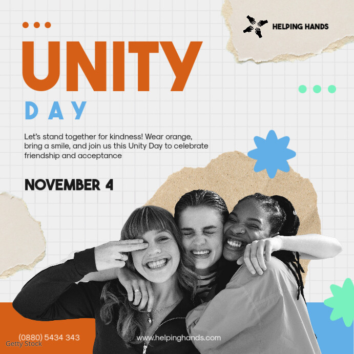 Unity Day Square Image Instagram-opslag template