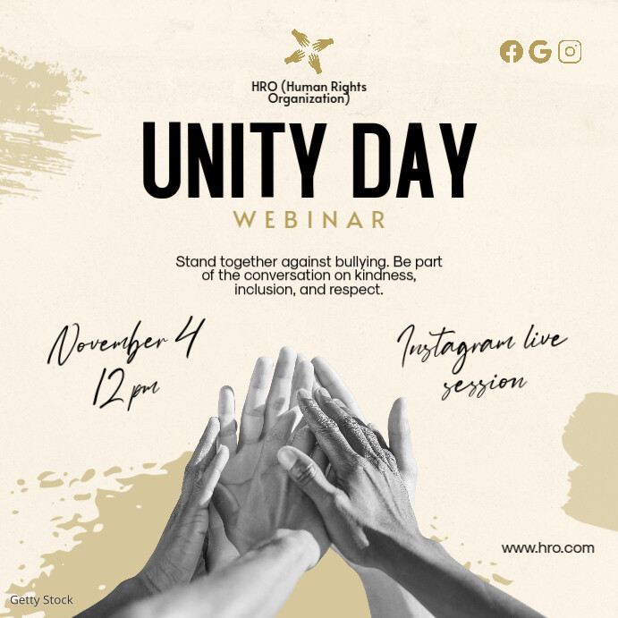 Unity Day Square Post Instagram-opslag template
