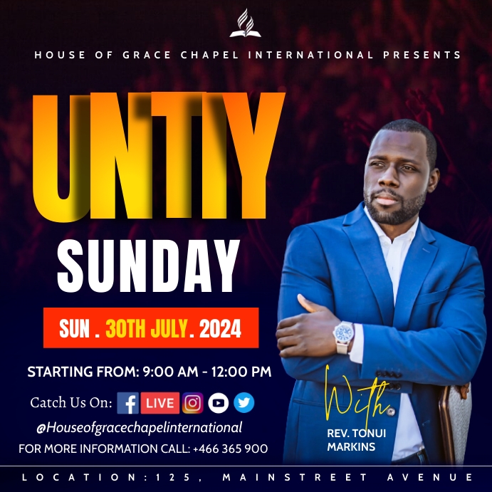 Plantilla de unity sunday flyer template | PosterMyWall