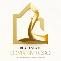 Universal gold real estate video loop logo design template