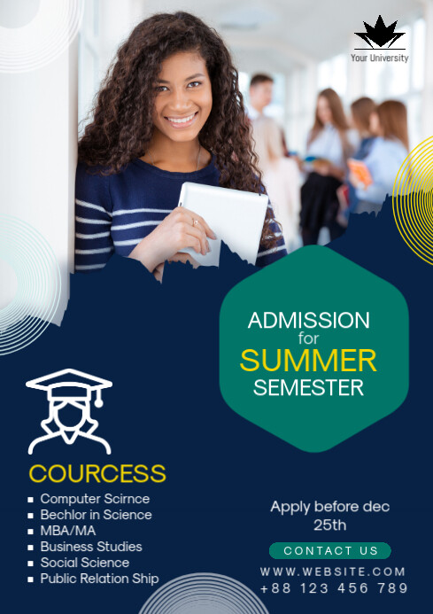University Admission Flyer Template | PosterMyWall
