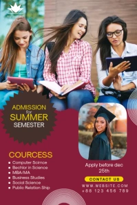 University Admission Pinterest Graphic template