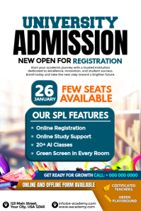 University Admissions Now Open Poster template