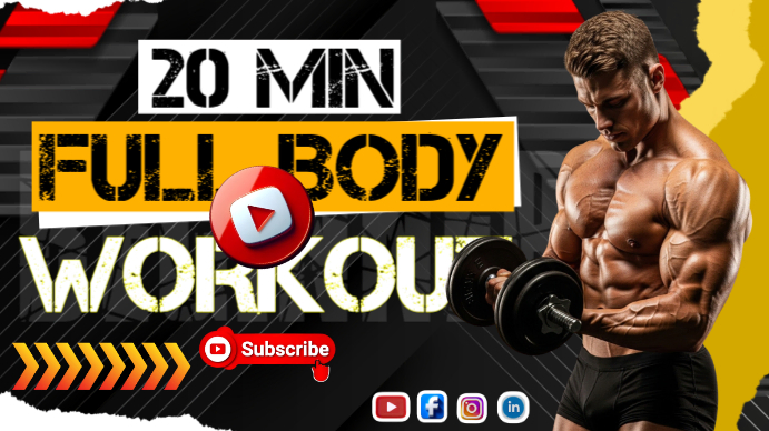 Unleash Strength in 20 Minutes YouTube 缩略图 template