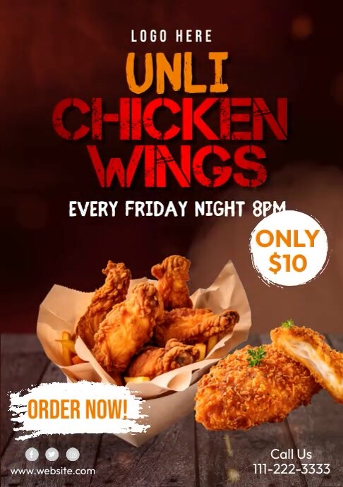 Unli Wings Menu A4 template