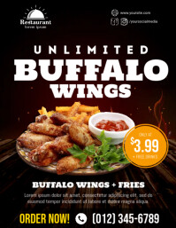 Unlimited Buffalo Wings Flyer Template