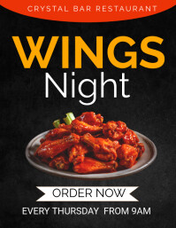 Unlimited chicken wings flyer Template