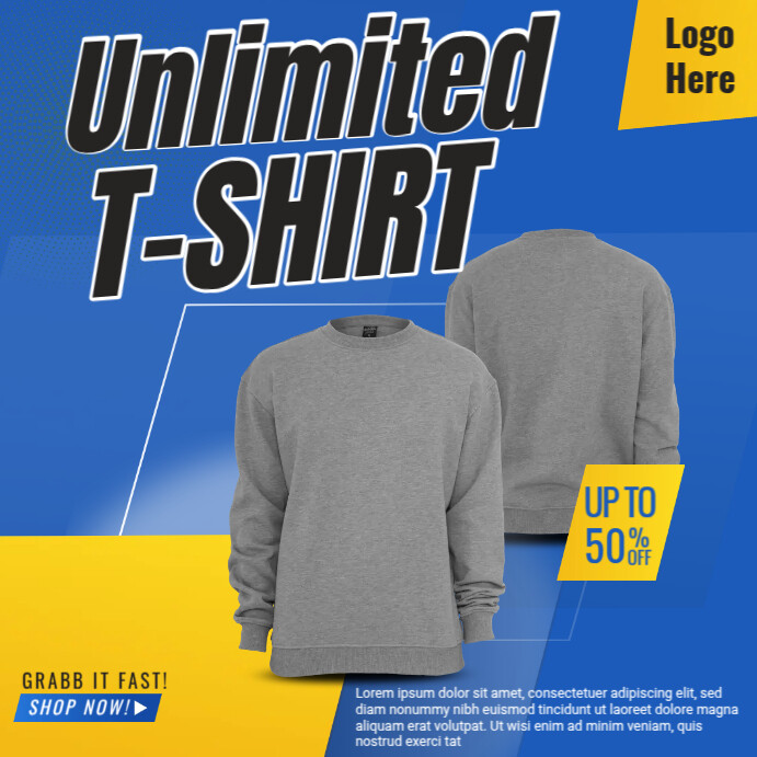 Shirts Posts Unlimited T-shirt Ads Template | PosterMyWall