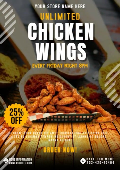 Wing Design Ad Unlimited Wings Video Ads Template | PosterMyWall