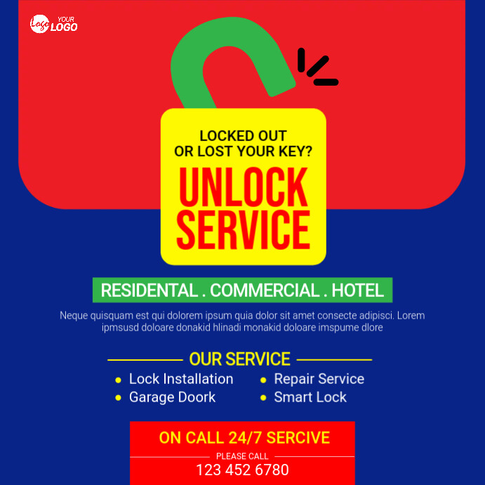 Unlock Service Ad Template Instagram Post