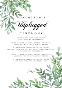 Unplugged Wedding Sign A1 template
