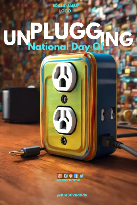 Unplugging Day Poster template