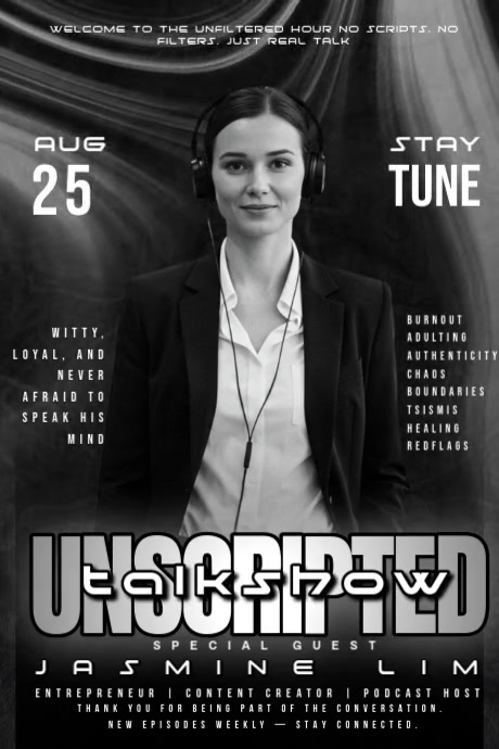 Unscripted Conversations Begin Talkshow Poster template