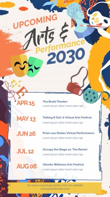 Upcoming Art & Performance Event Digital Template | PosterMyWall