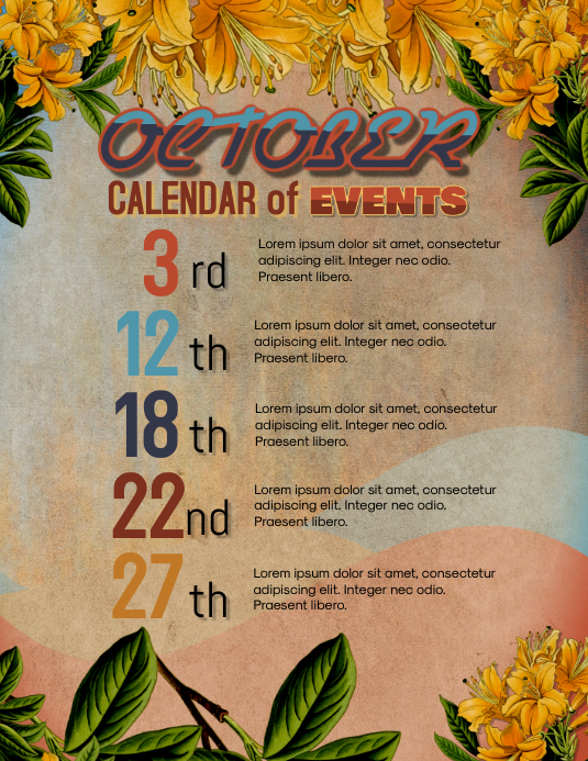 calendar of events flyer template PosterMyWall