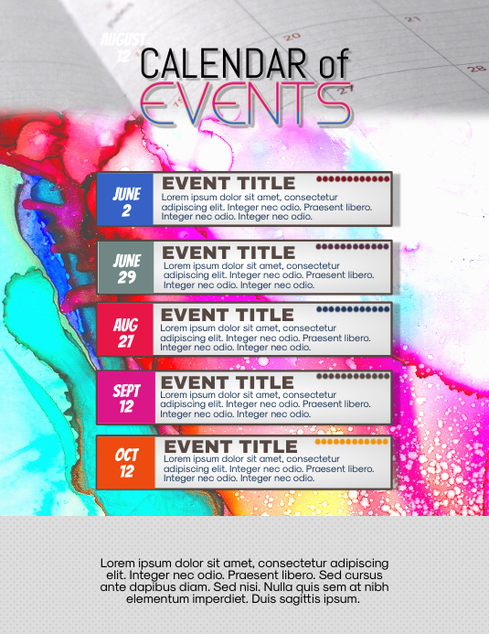 calendar of events flyer template PosterMyWall