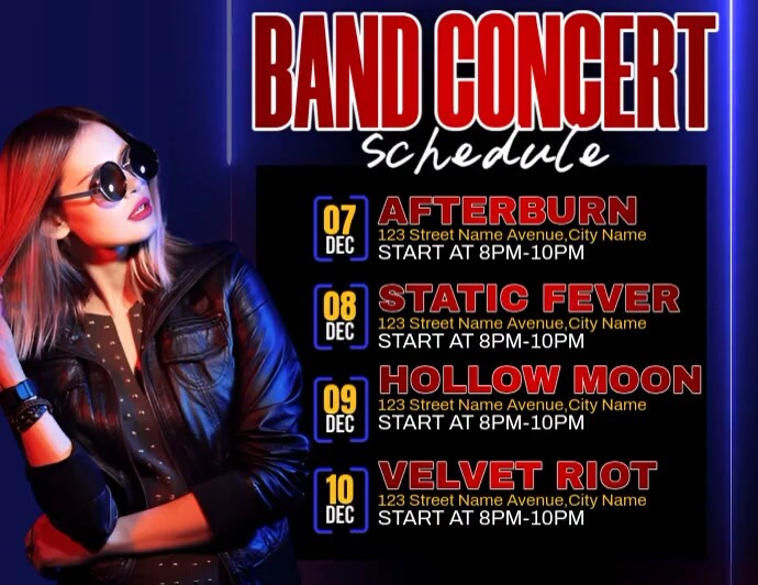 Upcoming Concert Schedule Ads Pamflet (VSA Brief) template