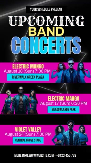 Upcoming Concert Schedule Reel do Instagram template