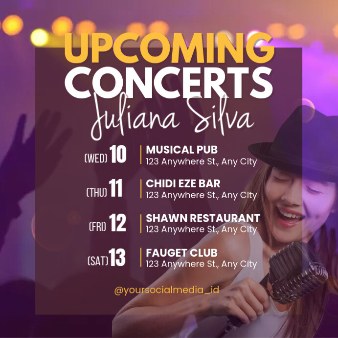 Concert Preview Examples upcoming concerts template | PosterMyWall