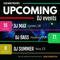 Upcoming DJ Events Schedule Square Video Kvadrat (1:1) template