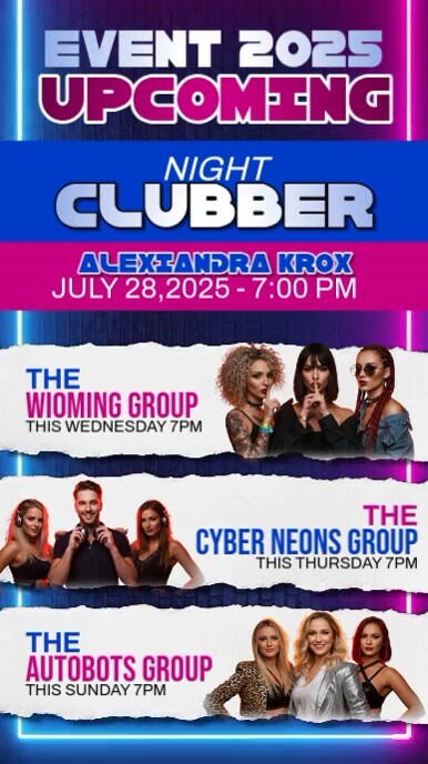 Upcoming Event Club Schedule Instagram Reel template