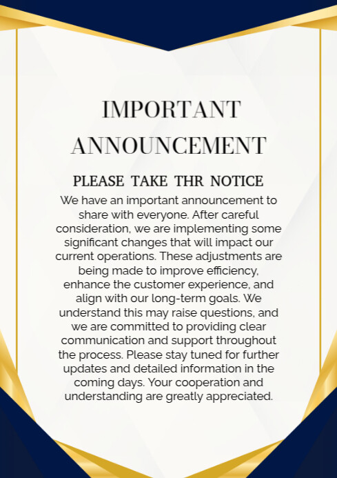 Upcoming event A4 template