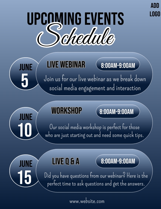 Upcoming Event Schedule upcoming Event List Template PosterMyWall upcoming-event-schedule-upcoming-event-list-template-postermywall