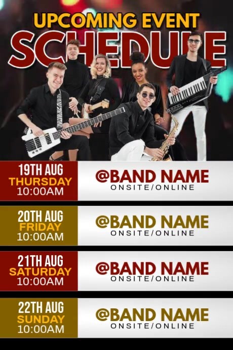 Upcoming Event Schedule Cartaz template