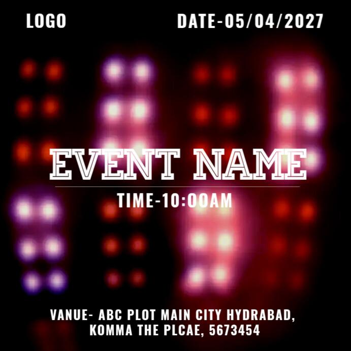 Upcoming Events, Instagram Post template