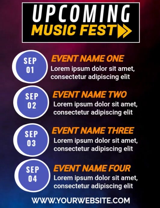 Upcoming Events, 传单(美国信函) template