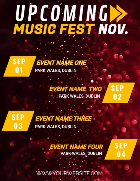 Upcoming Events, 传单(美国信函) template