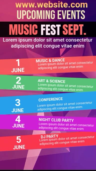 Upcoming Events, Instagram Story template