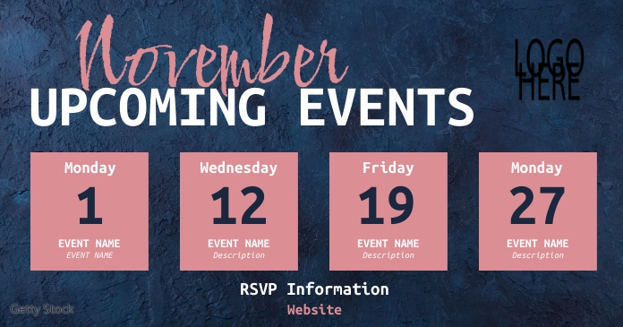 Upcoming Events (3) Facebook Shared Image template