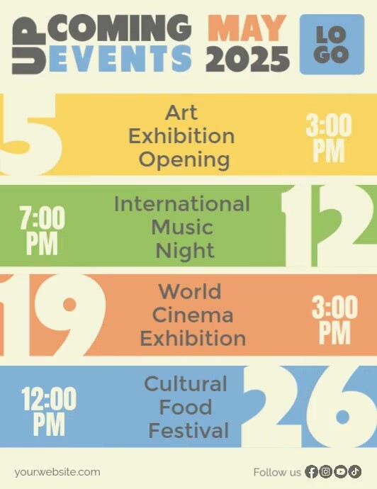 Upcoming Events 2025 Flyer (us Letter) template